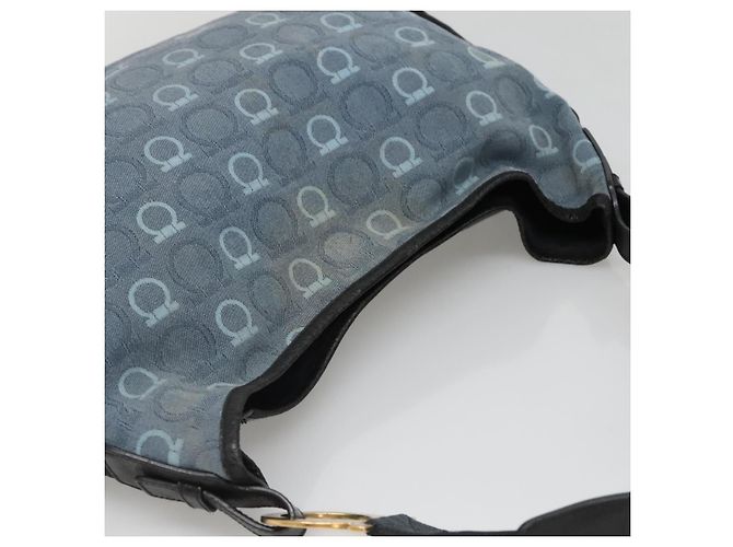 Borsa a Spalla Salvatore Ferragamo in Tela Blu Oro Auth sw1326 D'oro - vista 6