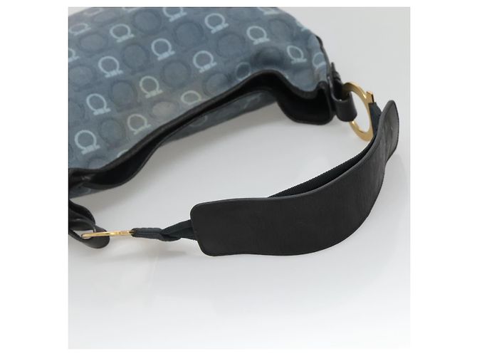 Borsa a Spalla Salvatore Ferragamo in Tela Blu Oro Auth sw1326 D'oro - vista 7