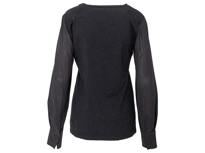 Top de manga larga Brunello Cucinelli Gris Burdeos - vista 3