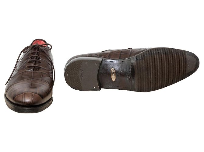 Prägeleder-Schuhe von Salvatore Ferragamo Braun - Ansicht 13