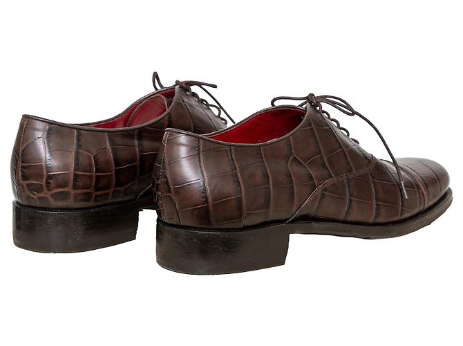 Prägeleder-Schuhe von Salvatore Ferragamo Braun - Ansicht 2