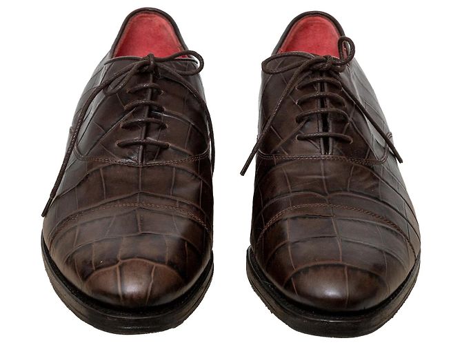 Prägeleder-Schuhe von Salvatore Ferragamo Braun - Ansicht 3