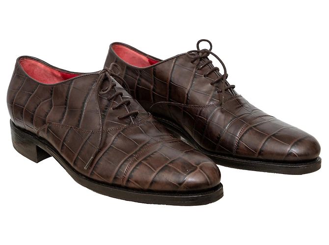 Prägeleder-Schuhe von Salvatore Ferragamo Braun - Ansicht 4