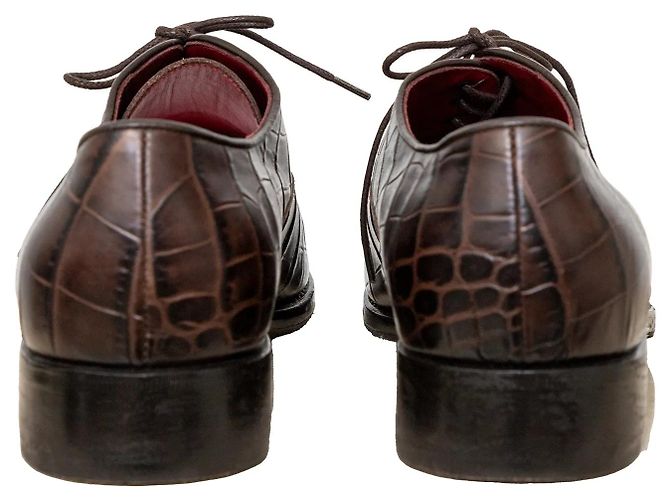 Prägeleder-Schuhe von Salvatore Ferragamo Braun - Ansicht 5