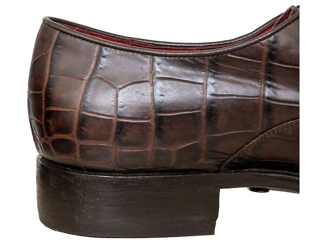 Prägeleder-Schuhe von Salvatore Ferragamo Braun - Ansicht 8