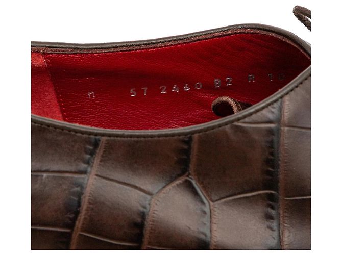 Prägeleder-Schuhe von Salvatore Ferragamo Braun - Ansicht 9