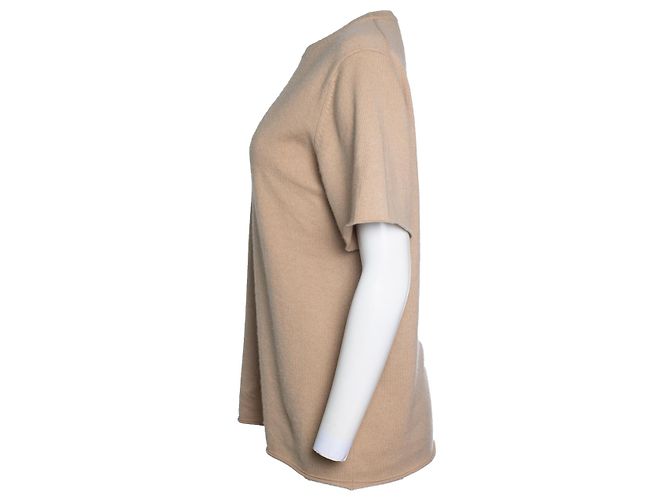 Autre Marque Top de punto beige de cachemira extrema Castaño - vista 2