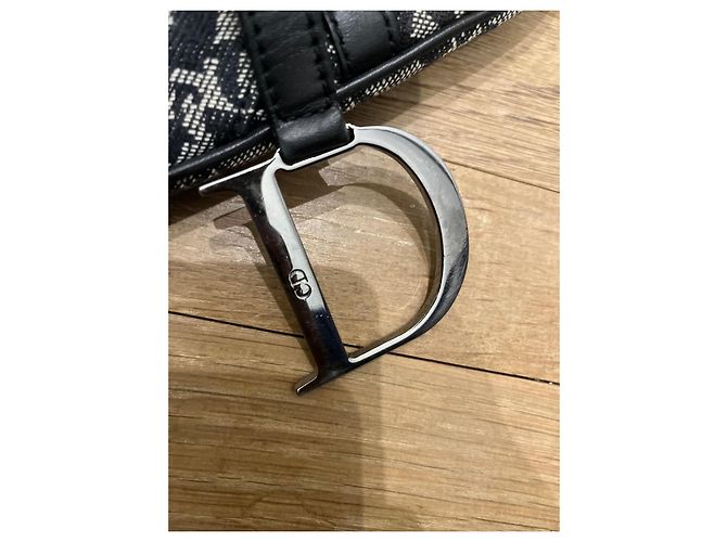 Dior Saddle Tasche Grau Stoff - Ansicht 3