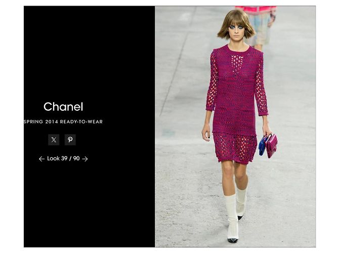 Vestido del desfile de moda Chanel Primavera 2014 Roja Azul marino - vista 13