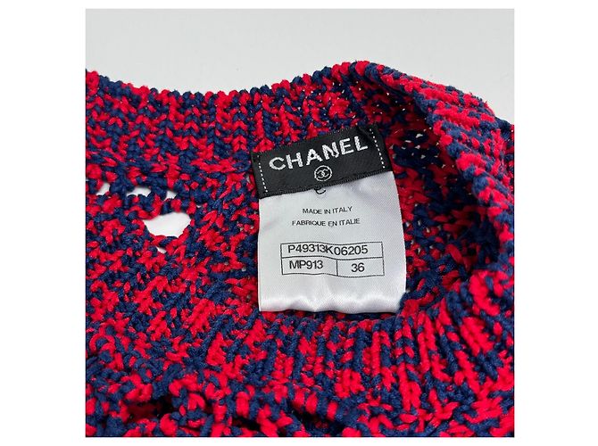 Vestido del desfile de moda Chanel Primavera 2014 Roja Azul marino - vista 7