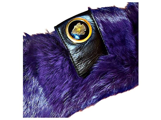 Gucci Tom Ford Schal aus Lammfell und Kaninchenfell Lila - Ansicht 3