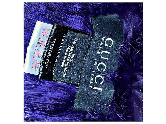 Gucci Tom Ford Schal aus Lammfell und Kaninchenfell Lila - Ansicht 5
