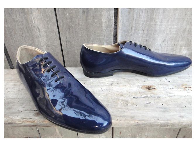 Derbies Acne Studios em couro azul marinho - vista 4