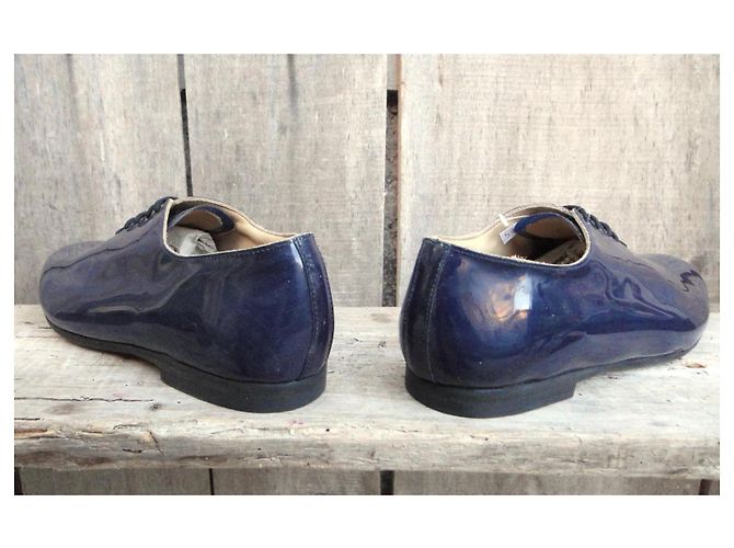 Derbies Acne Studios em couro azul marinho - vista 6