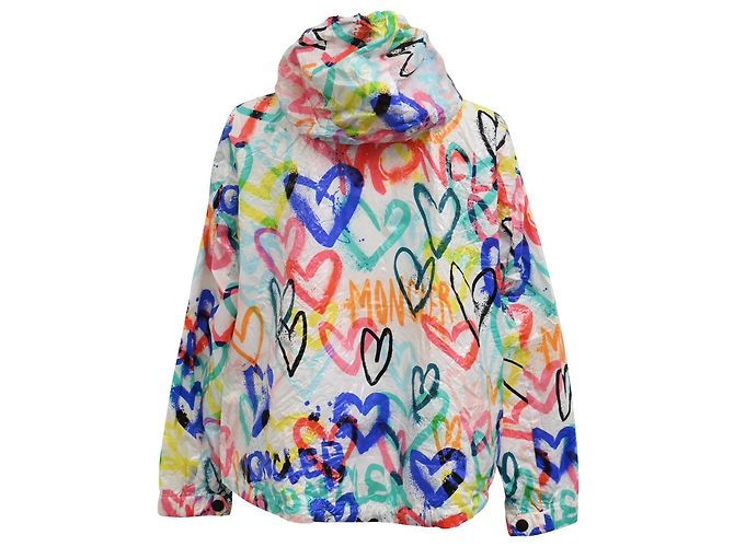 Giacca da sci in piuma stampata Moncler Grenoble Belpeit in nylon multicolore - vista 3