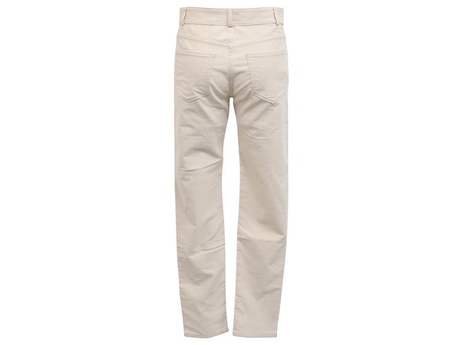 Pantaloni dritti Loro Piana in cotone bianco Crudo - vista 3