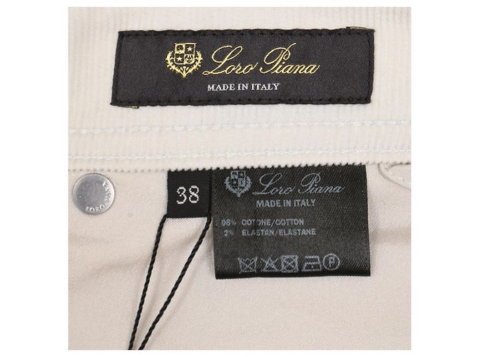 Pantaloni dritti Loro Piana in cotone bianco Crudo - vista 4