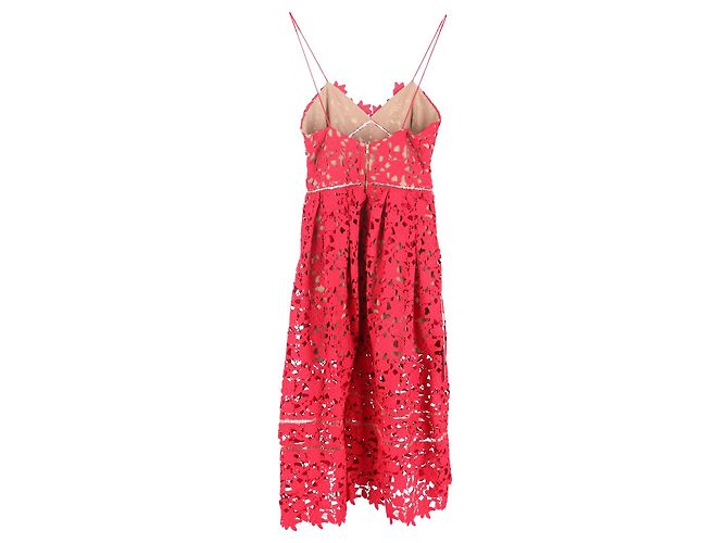 Self portrait Azalea Midi Kleid von Self-Portrait aus rotem Polyester - Ansicht 2