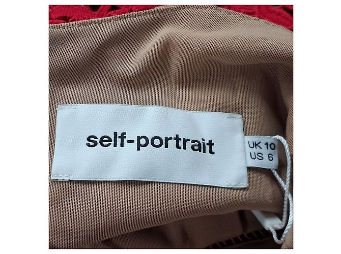 Self portrait Azalea Midi Kleid von Self-Portrait aus rotem Polyester - Ansicht 3