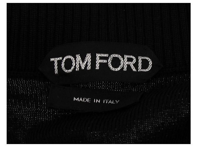 Tom Ford Strickjacke aus schwarzer Wolle und Samt - Ansicht 4