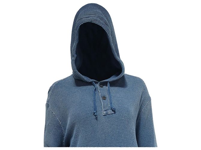 Färbte Kapuzenpullover aus hellblauem Baumwollstoff von Polo Ralph Lauren - Ansicht 2
