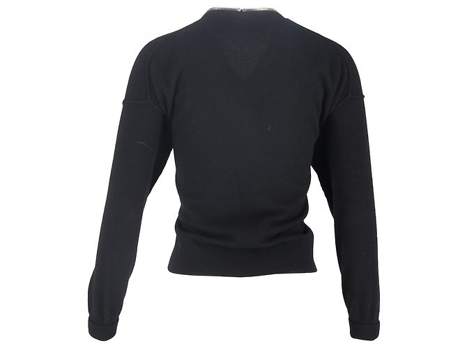 Cárdigan con cremallera Alexander Wang en lana negra - vista 3