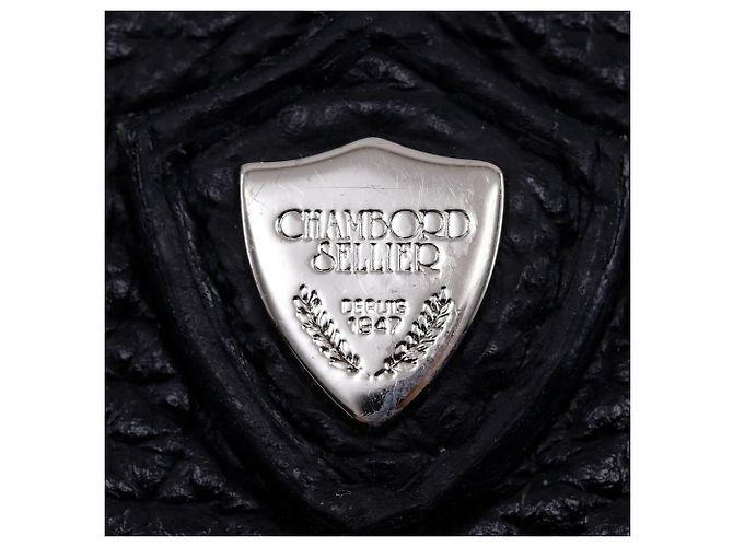 Autre Marque Clutch in pelle Ange Chambord Sellier Nero - vista 11