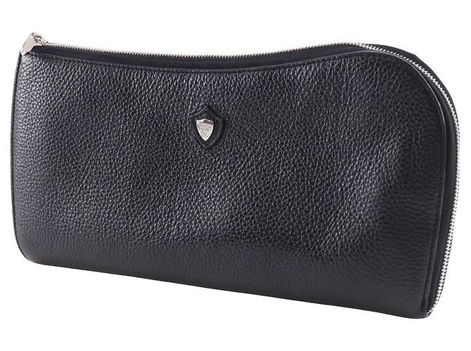 Autre Marque Clutch in pelle Ange Chambord Sellier Nero - vista 2