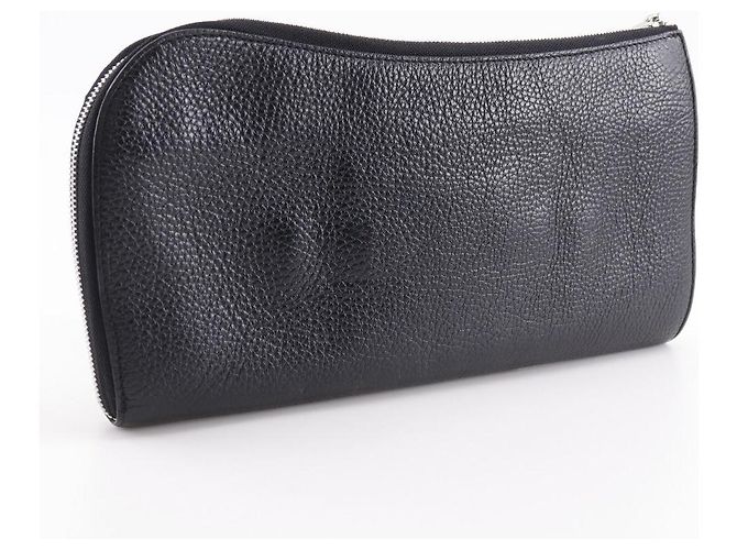 Autre Marque Clutch in pelle Ange Chambord Sellier Nero - vista 3