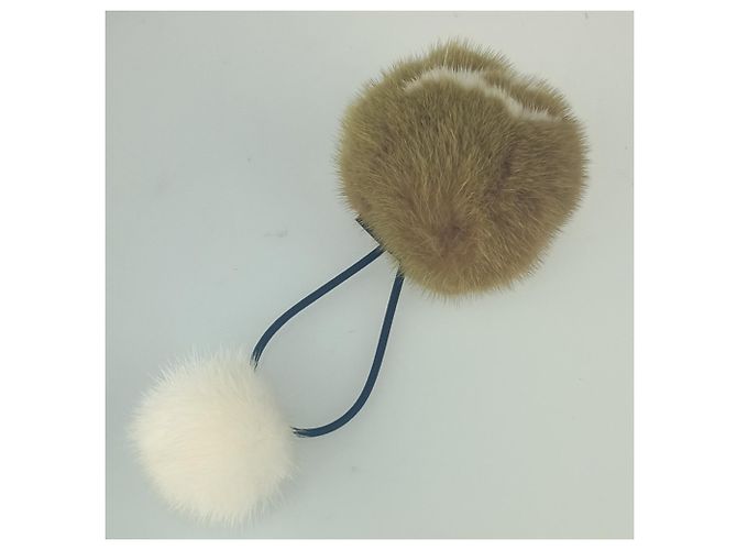 Fascia per capelli in pelliccia di visone Louis Vuitton Marrone Bianco - vista 6