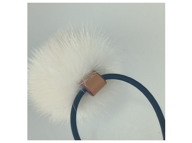 Fascia per capelli in pelliccia di visone Louis Vuitton Marrone Bianco - vista 7