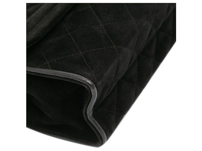 Chanel Nero Suede Trapuntato con Frange - vista 7