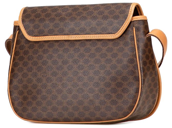 Céline Borsa a tracolla in tela rivestita Macadam marrone di Celine - vista 2