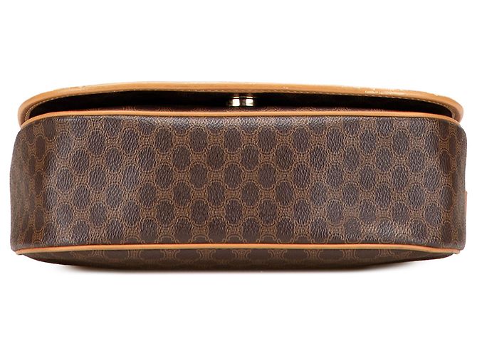 Céline Borsa a tracolla in tela rivestita Macadam marrone di Celine - vista 3