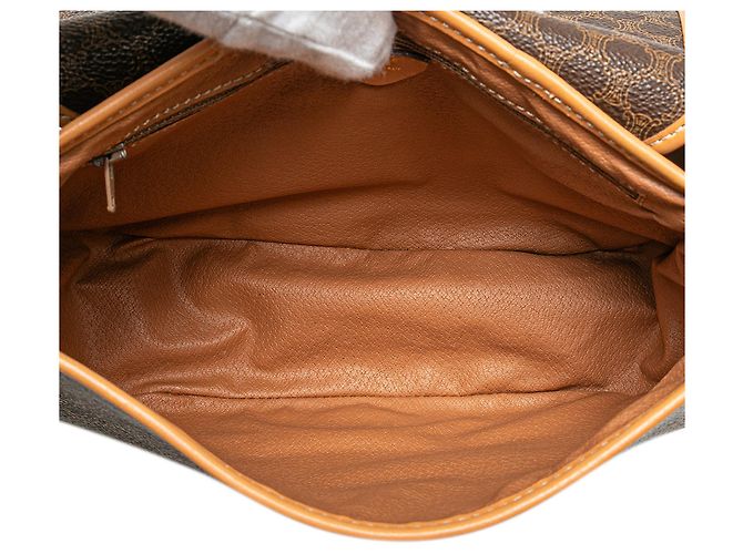 Céline Borsa a tracolla in tela rivestita Macadam marrone di Celine - vista 4