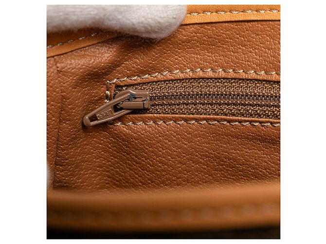 Céline Borsa a tracolla in tela rivestita Macadam marrone di Celine - vista 5