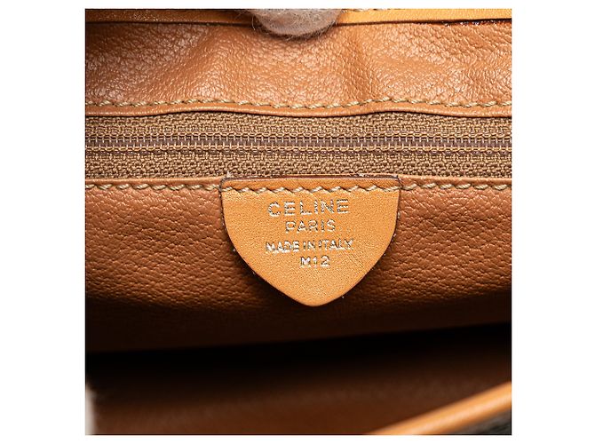 Céline Borsa a tracolla in tela rivestita Macadam marrone di Celine - vista 6