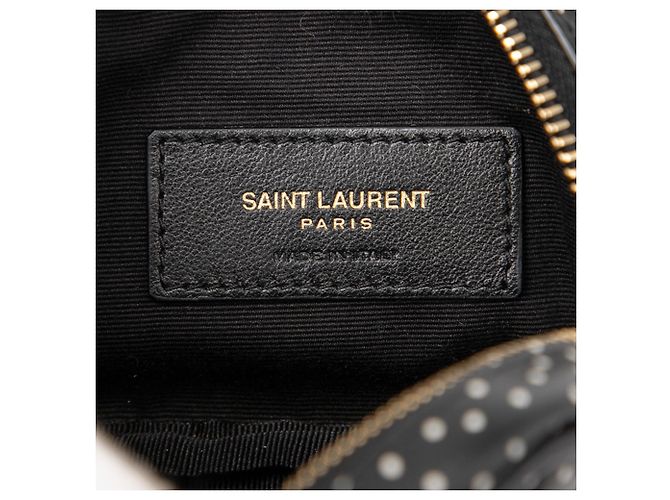 Bolsa de câmera Lou Monogram em couro de bezerro matelassado preto com estampa de bolinhas Saint Laurent - vista 5