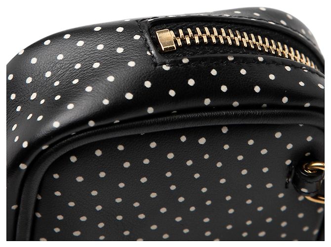 Bolsa de câmera Lou Monogram em couro de bezerro matelassado preto com estampa de bolinhas Saint Laurent - vista 9