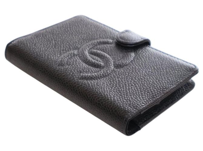 Agenda Notebook Chanel CC Caviar Nero - vista 11