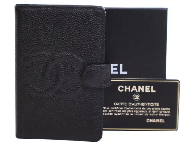 Agenda Notebook Chanel CC Caviar Nero - vista 12