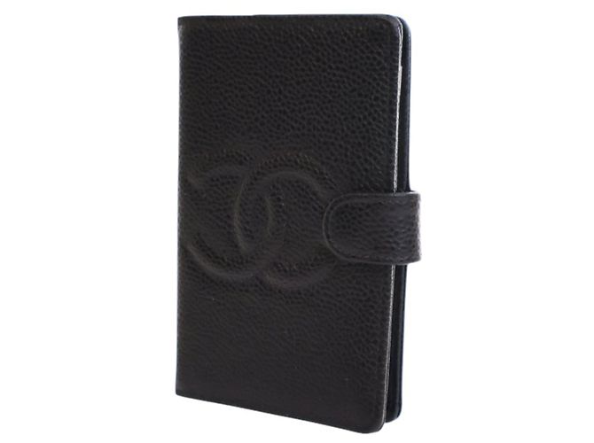 Agenda Notebook Chanel CC Caviar Nero - vista 2