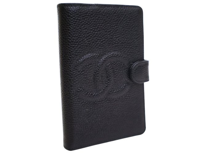 Agenda Notebook Chanel CC Caviar Nero - vista 7