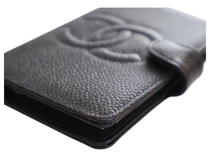 Agenda Notebook Chanel CC Caviar Nero - vista 8