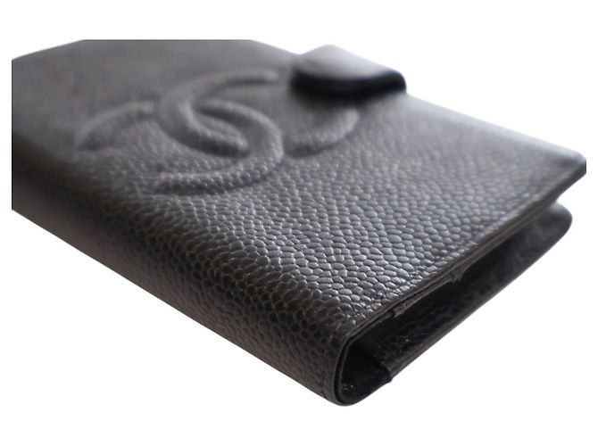 Agenda Notebook Chanel CC Caviar Nero - vista 9