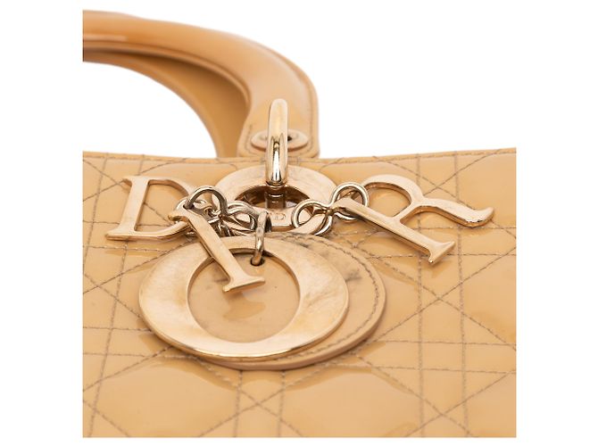 Dior Beige Large Patent Cannage Lady Dior - vista 7