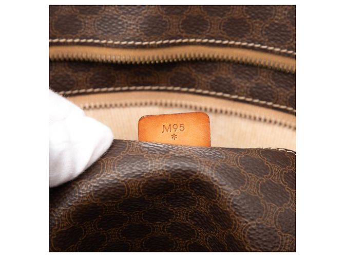 Céline Borsa tote in tela rivestita Macadam marrone Celine - vista 6