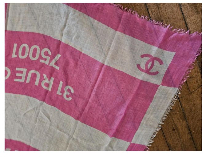 Chal de Cachemira Chanel Rosa - vista 3