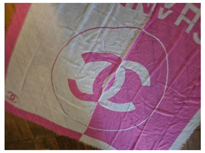 Chal de Cachemira Chanel Rosa - vista 5