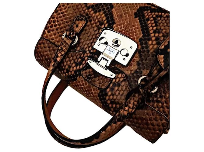 Bolso Gucci Lady Lock de python marrón Castaño - vista 3